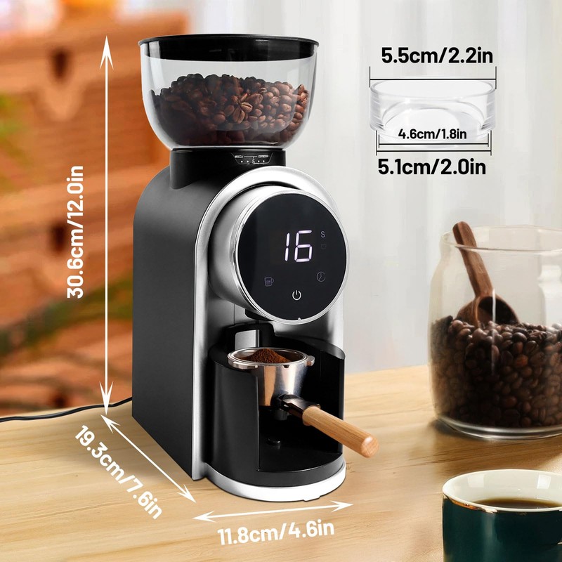 DITOSH Electric Coffee Grinder Touchscreen 2-14 Cup Conical Burr Coffee