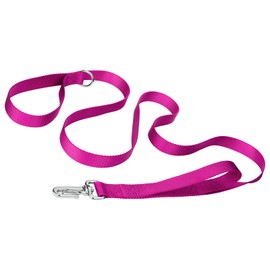 Country Brook Petz - Deluxe Nylon Dog Leash with Traffic Handle and Extra Secure Snap - 30+ Colors (6 Foot, 3/4 Inch Wide, Fuchsia)