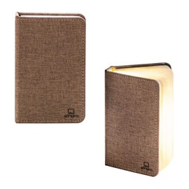 Gingko Smart Booklight- Linen Mini Coffee Brown