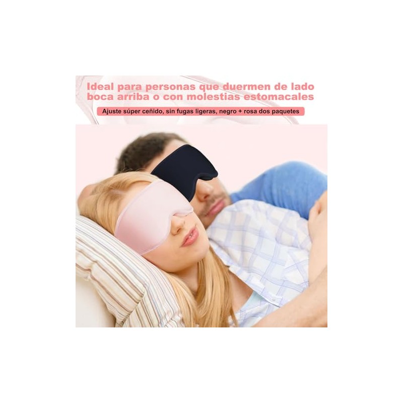 2 Máscaras para Dormir,Antifaz para Dormir de Sueño Contorno 3D,Sleep
