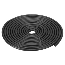 uxcell Nitrile Rubber Round Seal Strip, 4mm(5/32") Diameter 2 Meters (6.56Ft) Long Hard Solid Rubber Weather Stripping for DIY Gasket, Industrial Equipment, and Furniture