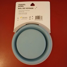 Pawrific Collapsible Dog Bowl with Carabiner Pet Travel Dish Blue And Gray Pawrific