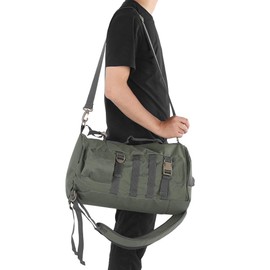 Changor Cylindrical Fishing Tackle Backpack, Large Capacity Nylon Fishing Bags Fishing Gear with Rod Holder for Fishing Camping Hiking(Green)