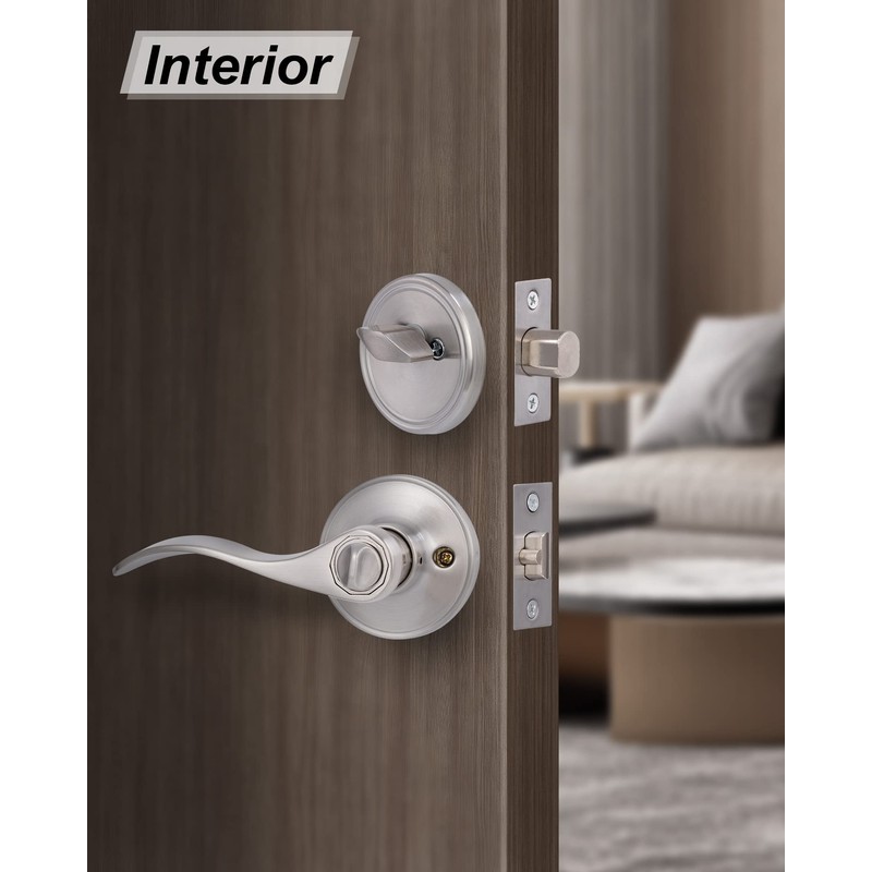 Lanwandeng Keyed Alike Front Door Lever Lockset with Single Cylinder