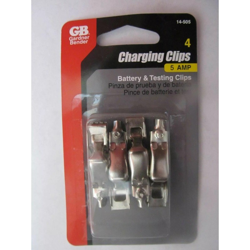Gardner Bender Battery Charging Clips GB 4 Pack 5 Amp.