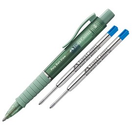 Faber-Castell Ballpoint Pen Poly Ball View XB (Green lily + Refills)