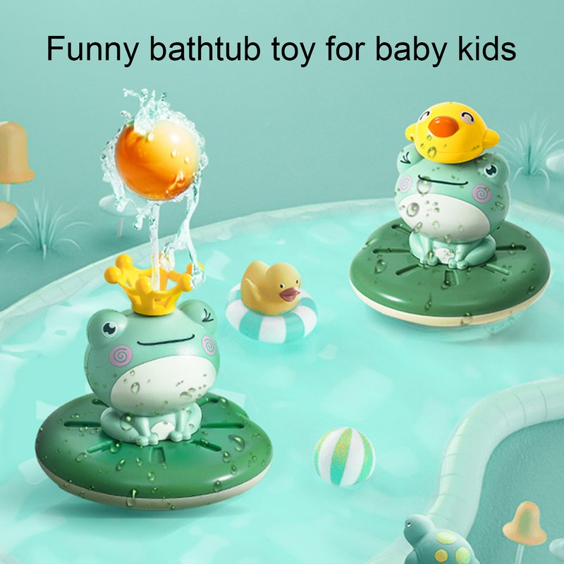 Electric Water Spray Toy Frog Bathtub Floating Water Sprinkler Shower