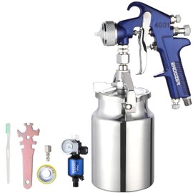 ENDOZER Professional Siphon Feed Spray Gun for Paint, Red Handle, 34 oz -1.8mm Nozzle for a Variety of Low Viscosity Paints（Blue）