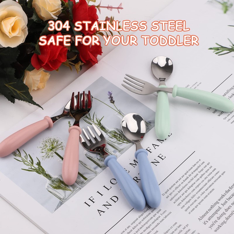 Baby Fork and Spoon 3 Set,Toddler Utensils Spoons Forks Tableware
