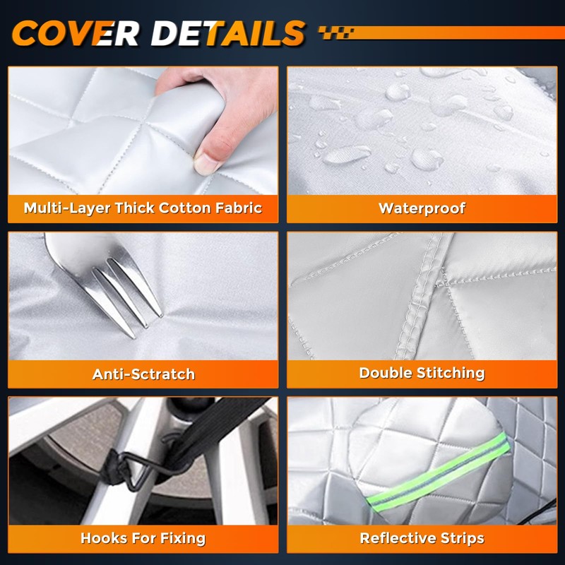 Kistrba Hail Car Cover for SUV 180-201 Inches Long, 4-Layer