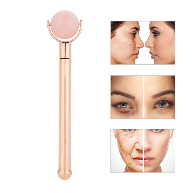Natural Rose Quartz Face Skin Jade Massage Roller Anti Wrinkle