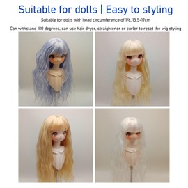 Doll Wig for Bjd Wig, High Temperature Silk Long Hair Wavy for Bjd Doll Hair Wig for Bjd Doll Wig, Doll Tail Wig for Bjd Doll, Long