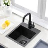 Hotis Black Drop In Bar Sink, 15x15 Small Kitchen Sink