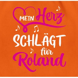 Shirtracer - Gym Bag Backpack - Schlager Party Outfit - My Heart Beats for Roland, 09 Orange, Unit size