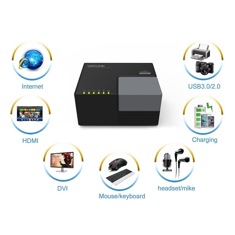 WAVLINK USB 3.0 Universal Laptop Docking Station Dual Video with