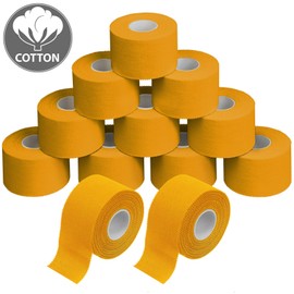 ALPIDEX 12 Rolls Sports Tape Set 3.8 cm x 10 m Joint Tape Bandage Many Colours Tearable Inelastic Sports Tape Skin-friendly Handball Football Volleyball Colour: Yellow