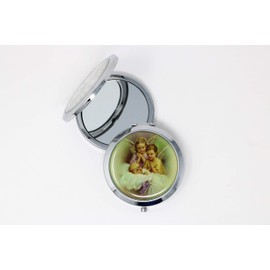 12 Piece New Baptism/Communion Compact Mirror Party Favor for Boys and Girls - Design Makeup Compact Gift and Decoration Favors - Angel w/Baby Mirror