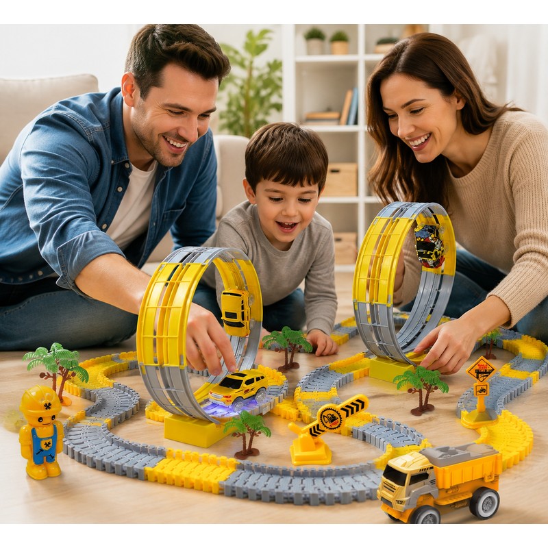 Flexible Electric Track Car Toy Set for Kids – Customizable