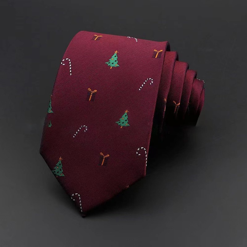 SzonMcnl Christmas Ties for Men Pattern Woven Party Christmas Tie