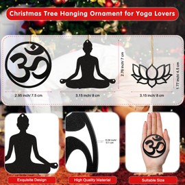 Tandefio 3 Pcs Metal Yoga Ornament Om Buddha Christmas Tree Ornament Chakras Meditation Decor Buddhist Decor Meditation Hanging Ornament Yoga Lovers Pendant for Yoga Instructor Teacher Yogi
