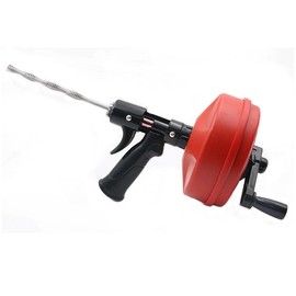 Drain Auger 32ft, Drain Snake With Drill Adapter, Plumbing Snake Heavy Duty Flexible Sink Steel Drum Auger and Drain unblocking Snake, Manual Or Powered for Bathtub Drain, Bathroom Sink