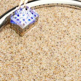 NUPICK 14-20 Mesh Silica Sand for Fire Pit, 10lb Coarse Sand for Fireplaces, Decorative Sand for Gas or Propane, Heatproof Base Layer Under Fire Glass, Lava Rocks, Wood, Garden, Vase Filler, Aquarium