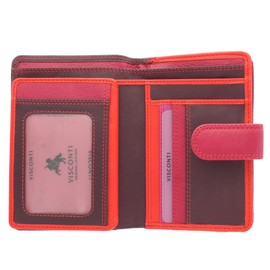 VISCONTI Rainbow Leather Ladies Purse Style RFID Blocking RB51 Plum Multi