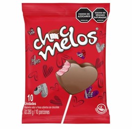 Chocmelos Corazón – 10-Pack (280g / 9.87 oz) – Chocolate-Covered Heart-Shaped Marshmallow Treats