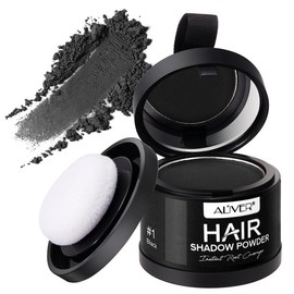 Aliver Hairline Powder - Root Touch-Up Hair Color for Gray Coverage - Bald Spot Concealing for Women & Men - 48-Hour Stain-Proof-Bronzer Makeup - Color: #1 - Black
