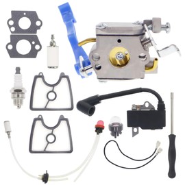 545081811 Carburetor, 545108101 Ignition Coil for Husqvarna 125B 125BX 125BVX Leaf Blower with 581798001 Fuel Line Kit