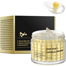 GUOYAOLIFU Deep Vitamin C Capsule Face Cream, Moisturizer Facial Cream, Golden Capsule Face Creams for Firming & Anti Wrinkles 4.94 OZ