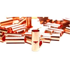 12-10 Gauge UN-Insulated Non Insulated Bare Copper Butt Splice Connector Wire Terminal (50)