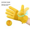 DULFINE Leather Work Gloves for Men & Women, Reinforced Durable