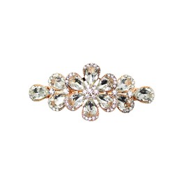 Faship Gorgeous Clear Rhinestone Crystal Floral Hair Barrette Clip