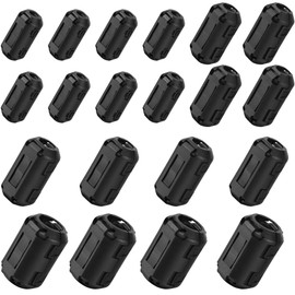 Pack of 20 Ferrite Ring Ferrite Filter Clip Black Interference Filter Folding Ferrite Attachable Ferrite Cores RFI EMI Noise Suppressor Cable Clip - 3 mm 5 mm 7 mm 9 mm 13 mm Inner Diameter