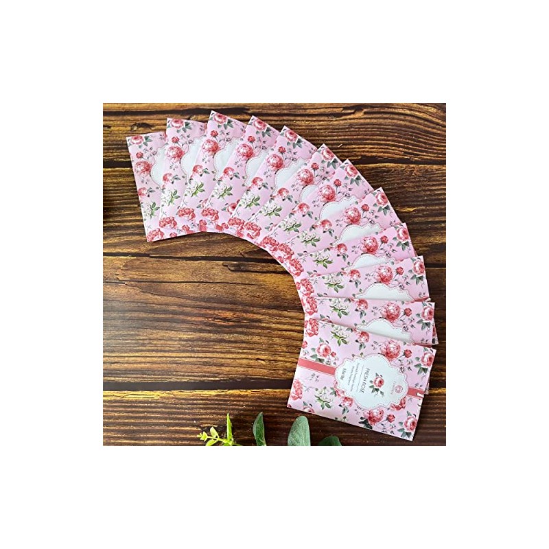 Fresh Rose Scented Sachets - 12 Pack, Long-Lasting Home Fragrance