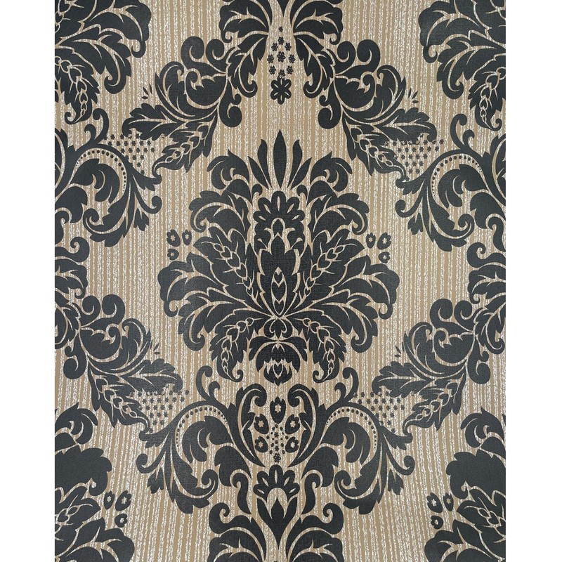 Yifely SimpleLife4U Black Damask Self-Adhesive Shelf Drawer Liner PVC Tabletop