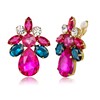 BriLove Clip-On Earrings Elegant Stunning Teardrop Crystal Rhinestone Cluster Statement