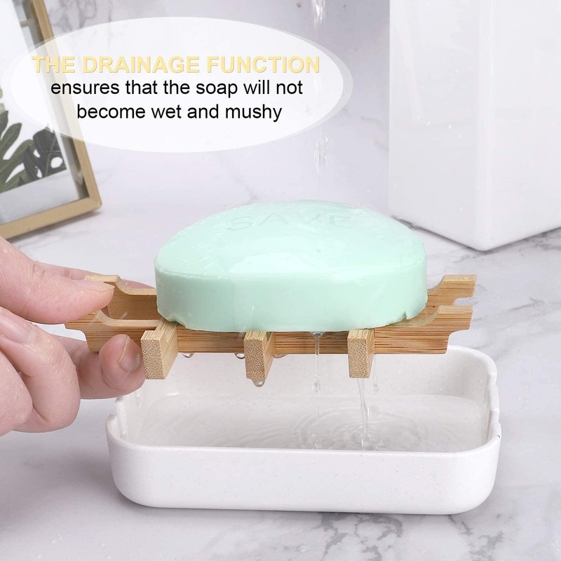 ATDORO 2 Pack Bar Soap Holder Shower, Soap Holder, Bamboo