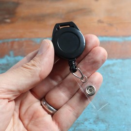 Bulk 100 Pack - Retractable Badge Reel with Lanyard Attachment Slot -Attach Your Neck Chain, Metal Hook, Key Ring or Strap Clip Through Top Slot for Extendable Badge or Keycard Access by Specialist ID