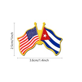 6/ Pack -American Cuban Friendship Flag Pins Bulk -1.4” Metal US USA Cuba Lapel Pins Badge Button Button Souvenir