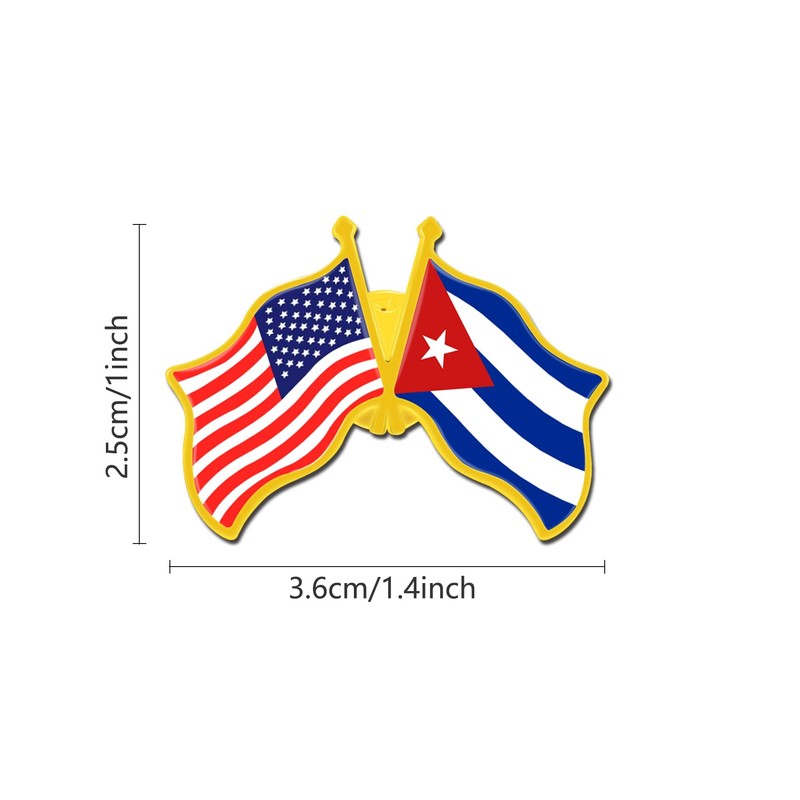 6/ Pack -American Cuban Friendship Flag Pins Bulk -1.4” Metal