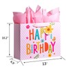 Bobobag 13" Pink Gift Bag with Tissue Paper for happy