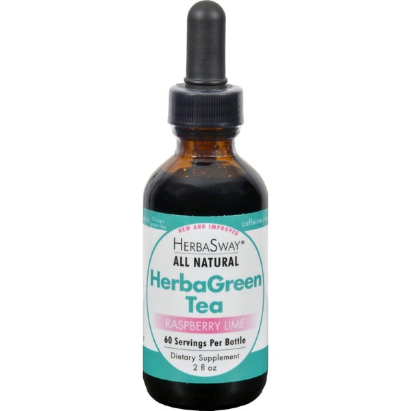 Herbasway HerbaGreen Tea Caffeine Free, Raspberry Lime, 2 oz