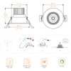 2Inch LED Recessed Ceiling Light, 3W Dimmable LED Downlight, 60