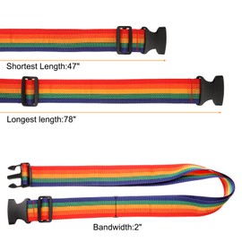 sourcing map 6pcs Luggage Straps Adjustable Buckle Luggage Connector Straps Nylon Suitcase Strap Luggage Connect Attachment Accessories for Luggage Wraps Suitcases and Bags, Rainbow Colors