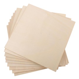 Hohopeti 10pcs Basswood Square Wood Blanks for DIY Projects Unfinished Craft Boards for Painting Drawing Wood Engraving Burning Lightweight Diameter Crafting Pieces