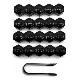 KGDUYC Pack of 20 Nut Covers, Hexagonal Tyre Nut Covers, Wheel Nut Caps, Universal Tyre Nut, Wheel Nut Cap with Removal Tool, 19 mm