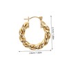 COLLBATH Real Gold Electroplated Earrings Twist Style Hoop Earrings for