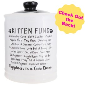 Cottage Creek Piggy Bank, Kitten Fund Candy Jar with Lid, Cat Gifts for Women, Cat Mom, Cat Gifts for Cat Lovers, Cats and Kittens Gift